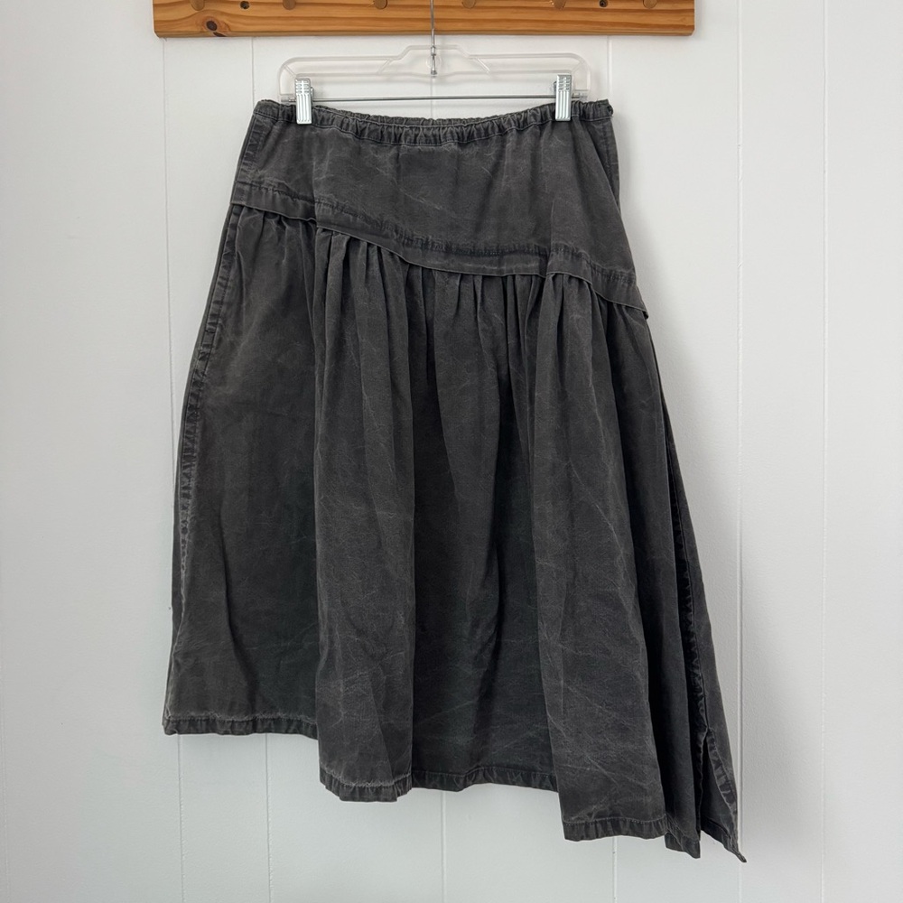 Y’s Yohji Yamamoto Asymetrical Gathered Flare Vintage Long Gray Women's Skirt